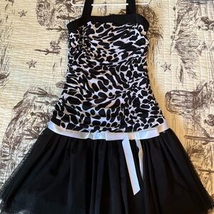 Black and White Animal Print Dress